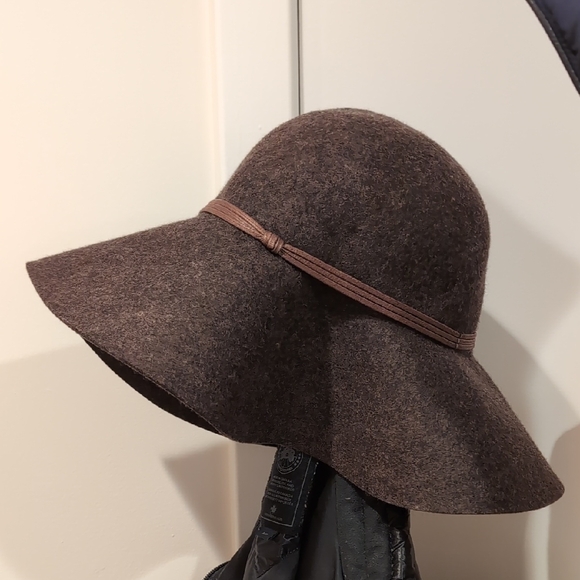 Nordstrom Dark Brown Wool Floppy Hat - Picture 1 of 3